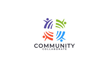 COMMUNITY COLLABORATE SOCIAL LOGO DESIGN