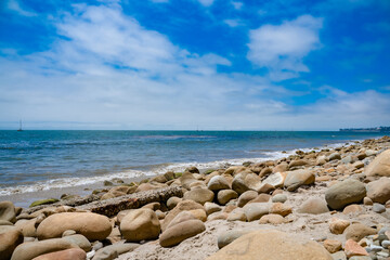 Fototapeta na wymiar Big stones on a beach