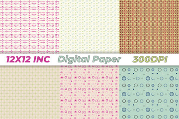 Ornamental Pattern and Digital Paper, set seamless pattern background. pattern for illustrator convenient, seamless pattern set, Neutral trendy colours digital paper