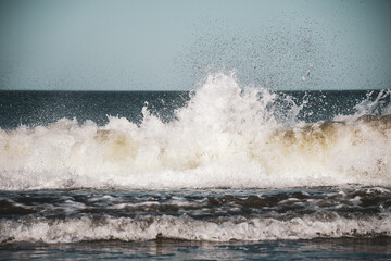 waves crashing on the rocks