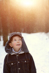 portrait of a child in winter
