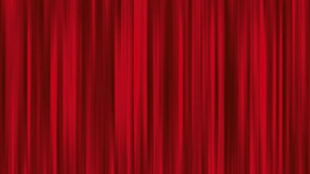 red velvet silk closed curtains of a theater stage