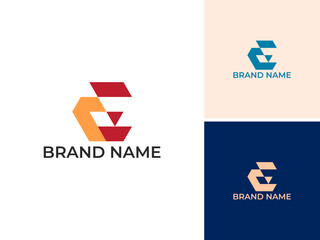 ILLUSTRATION LETTER E MODERN LOGO ICON DESIGN VECTOR