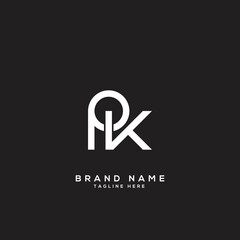 Alphabet Letters PK, KP, P, K Business Logo Initial Based Monogram Icon Vector.