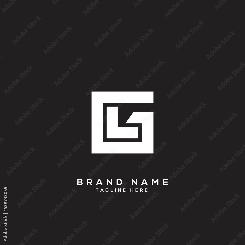 Fototapete abstract gl lg letters logo initial based monogram icon vector.