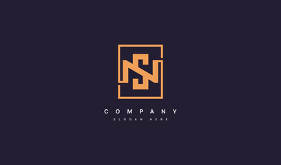Initial letter NS SN logo design template element.Initial letter NS SN usable for business and company branding logos.Initial letter NS SN Flat vector logo design template element.