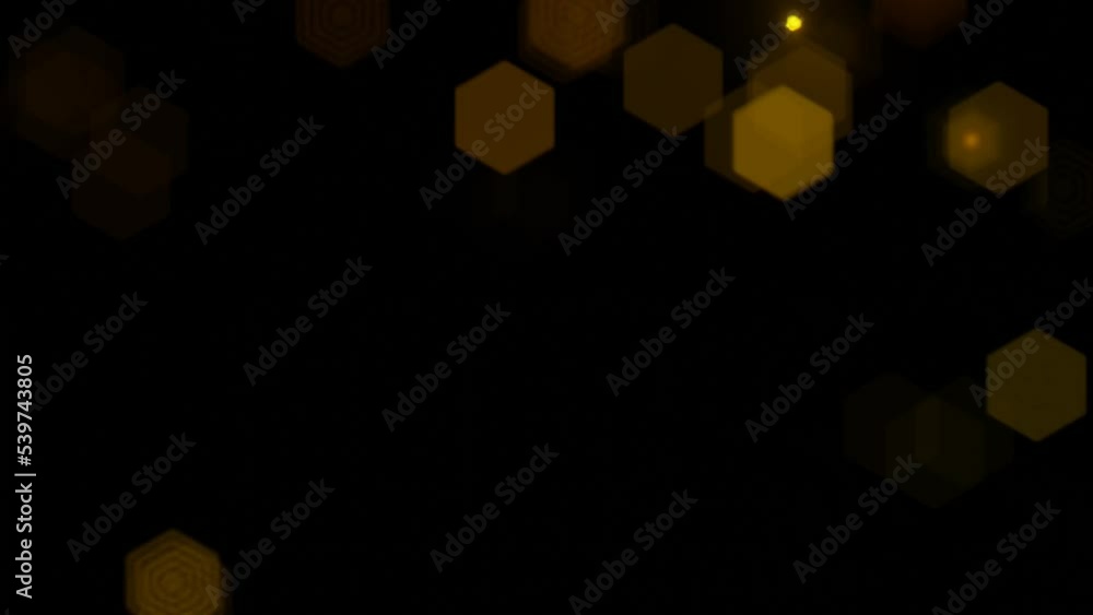 Poster yellow hexagonal shape bokeh abstract motion graphic design