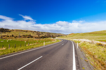 Winding Road Near Ouse in Tasmania Australia