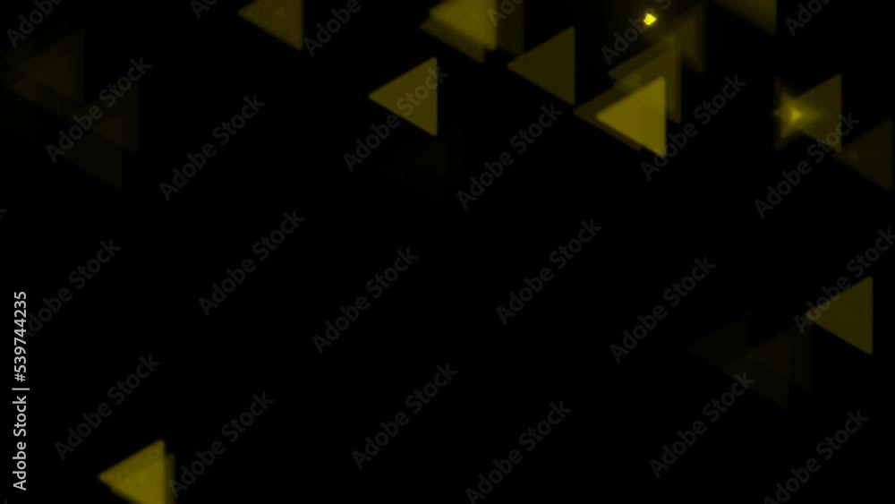 Poster yellow triangular shape bokeh abstract motion graphic design
