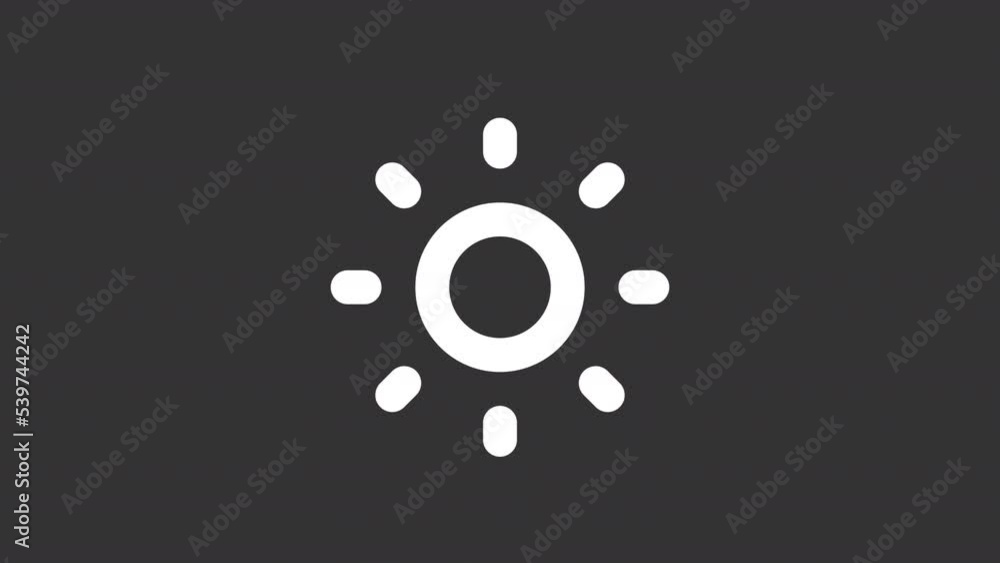 Poster animated switch white line ui icon. moon, sun adjustment. seamless loop hd video with alpha channel 