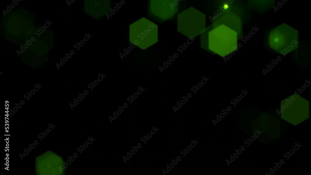 Poster green hexagonal shape bokeh abstract motion graphic design