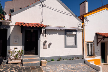 Fototapeta na wymiar Authentic houses in the Almada district in Lisbon