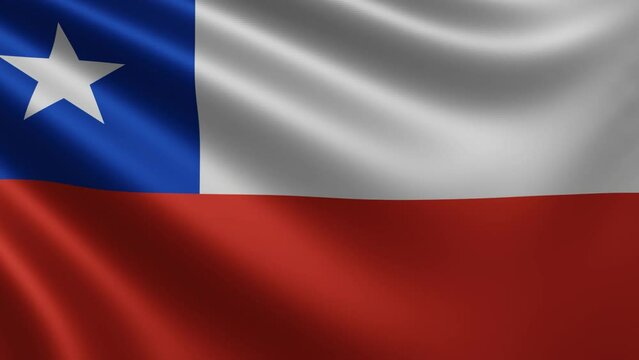 Chilean flag in the wind close-up, the national flag of Chile in 3d, in 4k resolution. High quality 4k footage