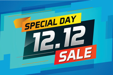 12.12 Shopping day sale banner background 12 December sale poster template vector illustration for use landing page, template, ui, web, mobile app, poster, banner, flyer, background