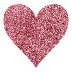 Pink valentines day heart isolated on white background. 