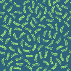 Fototapeta premium Abstract seamless pattern with leaves. Vector illustration with simple elements.
