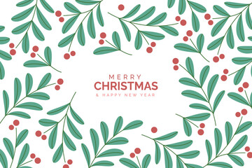 Merry Christmas and Happy New Year greeting card template. Vector illustration for poster, banner, background, social media, greeting card.