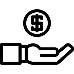 money coin hand icon