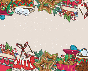 Christmas food design for background template
