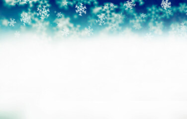 Winter, snowflakes on a blue and white background.