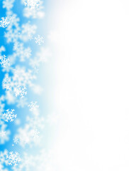 Fototapeta na wymiar Winter, snowflakes on a blue and white background.