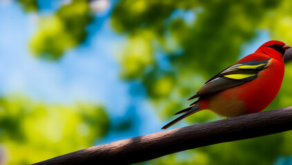 beautiful finch bird on a tree branch
