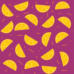 Seamless pattern of orange slices. Repeating background vector for summer fabric, decoration, backdrop, textile, wallpaper and fashion design.