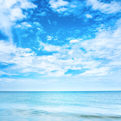 Blue clear sea and sky