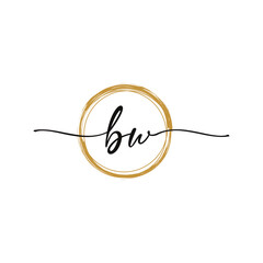 Letter B W Initial Beauty Logo 