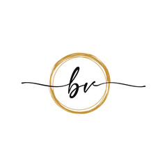 Obraz premium Letter B V Initial Beauty Logo 