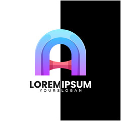 Vector logo illustration letter a colorful style