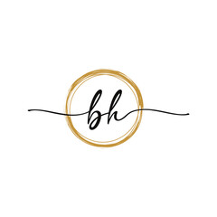 Obraz premium Letter B H Initial Beauty Logo 