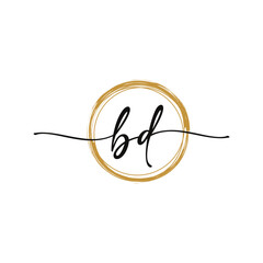 Letter B D Initial Beauty Logo 