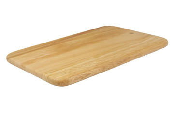 New natural wooden cutting board isolated on white background