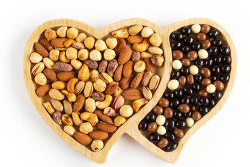 Mixed nuts and chocolate balls