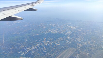 Fototapeta premium Scenery from the window of an airplane in Thailand
