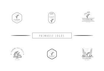 Classic Vintage Barley and Wheat and retro style of line art logo collection