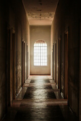 View of a dark creepy dark hall