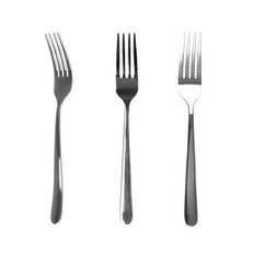 Silver Fork Isolated, Shiny Steel Dishware, New Metal Fork