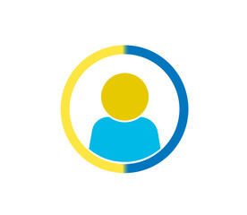 Flat vector icon profile (face, user, avatar).