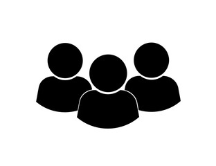Vector icon of a group of people isolated on white background.