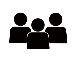 Vector icon of a group of people isolated on white background.