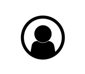 Flat vector icon profile (face, user, avatar).