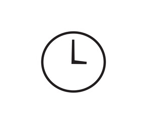 Vector flat black clock (hour) icon. Business and time.