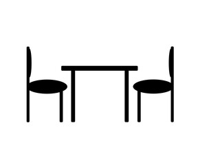 Street cafe - table and chairs. Flat vector icon.