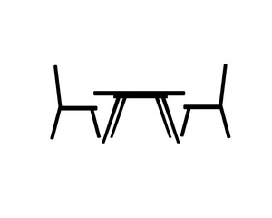 Street cafe - table and chairs. Flat vector icon.