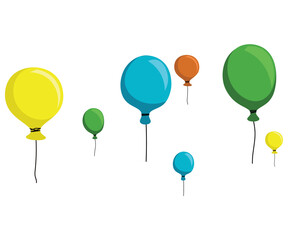 balloons isolated on white