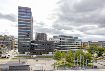 View of the Copenhagen harbor aeria,Denmark,Scandinavia,Europe