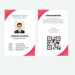 Corporate Double Sided Identity Card Template Design illustration 
