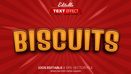 3D biscuits text effect - Editable text effect